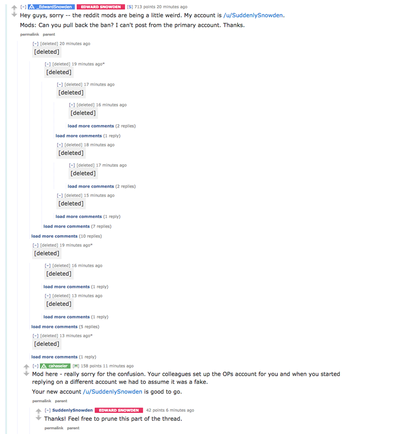 Illustration for article titled Edward Snowden's Reddit AMA Sure Is Going Great So Far